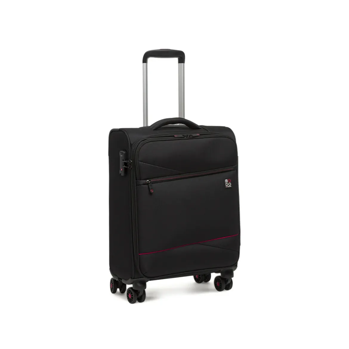 Bagaglio a mano nero in tessuto resistente con TSA MODO by Roncato