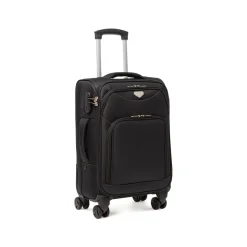 Bagaglio a mano nero Romeo Gigli Milano in tessuto con ruote spinner