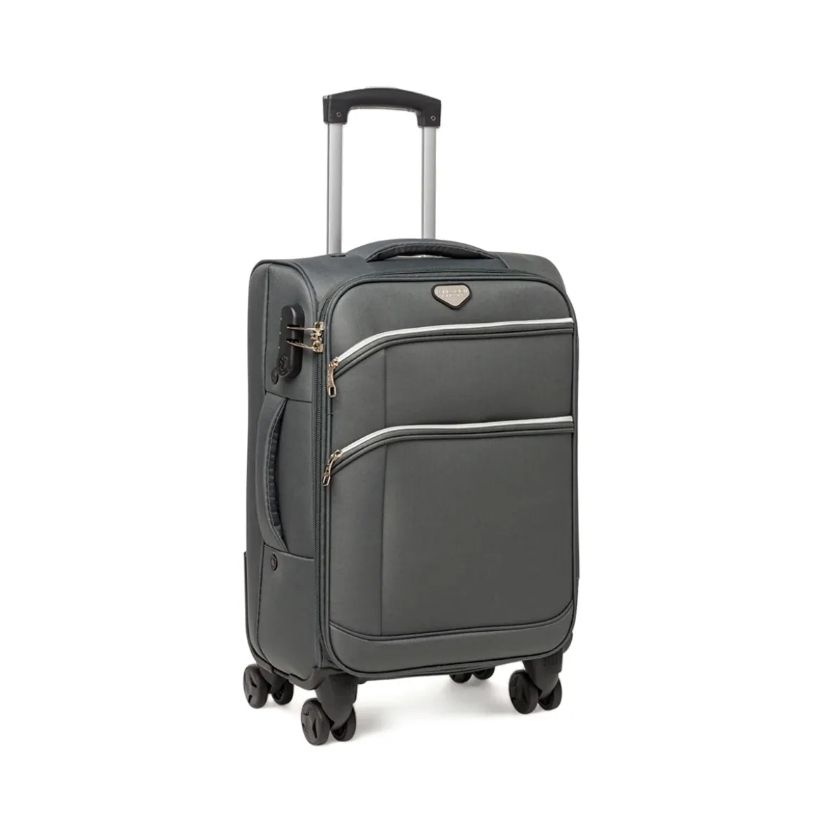Bagaglio a mano Romeo Gigli Milano grigio in tessuto con ruote spinner