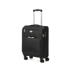 Bagaglio a mano trolley piccolo nero in tessuto Romeo Gigli Milano