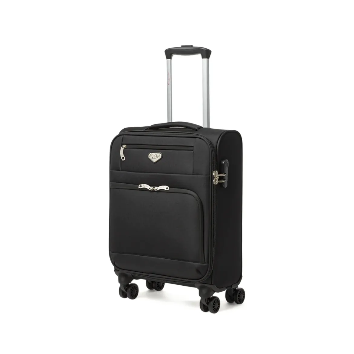 Bagaglio a mano trolley piccolo nero in tessuto Romeo Gigli Milano