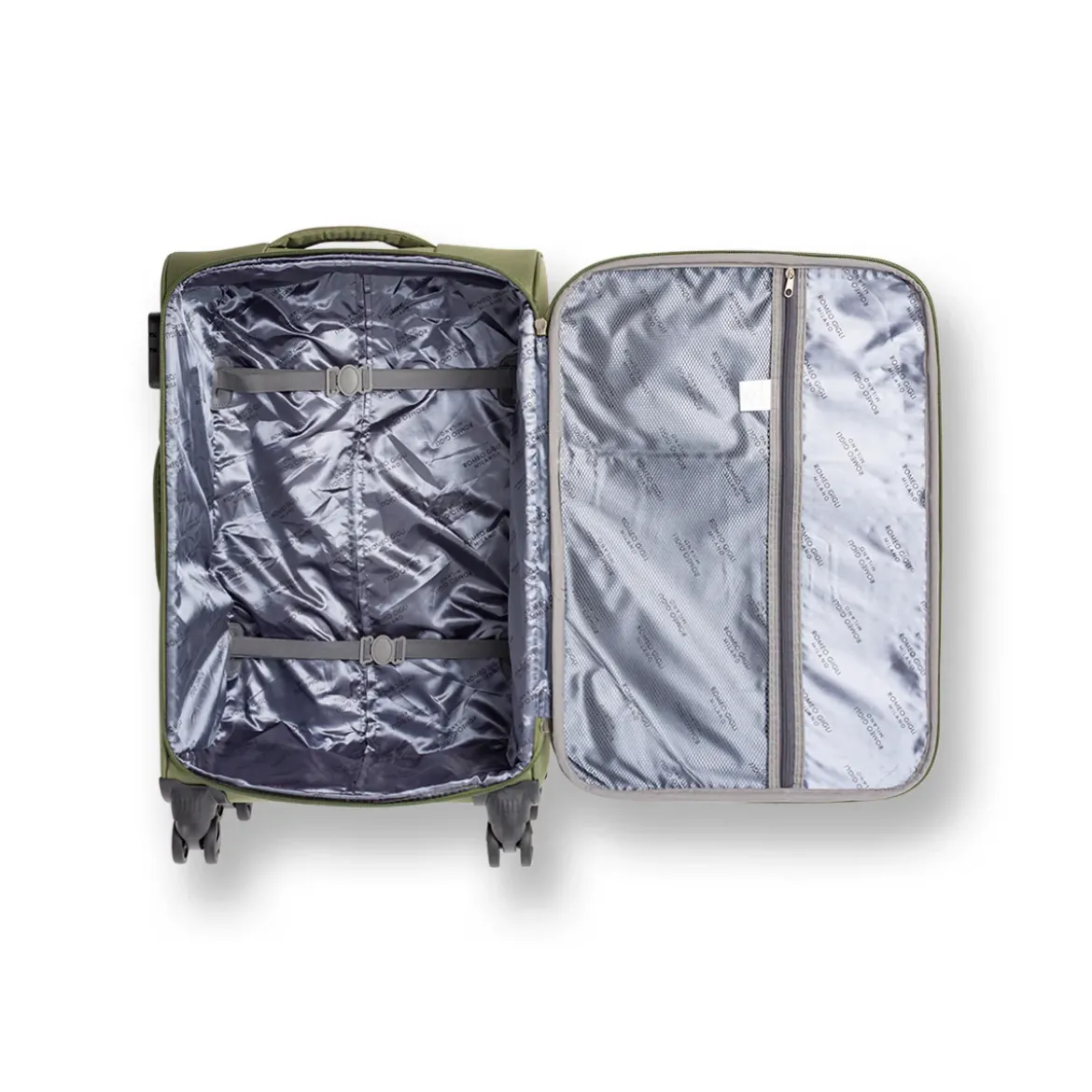 Bagaglio a mano verde militare Romeo Gigli Milano con 4 ruote spinner