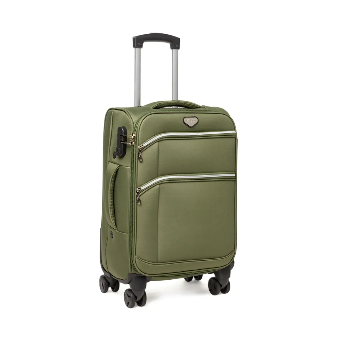 Bagaglio a mano verde militare Romeo Gigli Milano con 4 ruote spinner