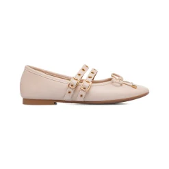 Ballerine beige da Donna con fibbie e borchie Swish Jeans
