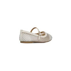 Ballerine bianche con tramatura a rete da Ragazza con strass Dieci Baci