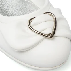 Ballerine bianche da bambina con fiocco e cinturino Dieci Baci