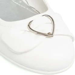 Ballerine bianche da Bambina Dieci Baci con cinturino e dettaglio cuore