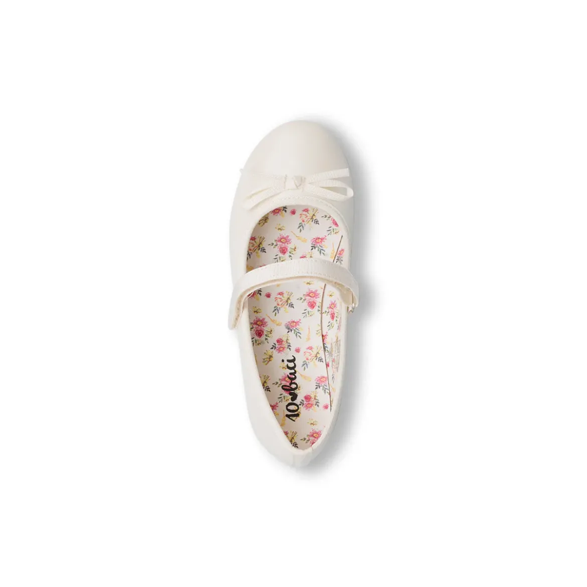 Ballerine bianche effetto iridescente da Ragazza con fiocco Dieci Baci