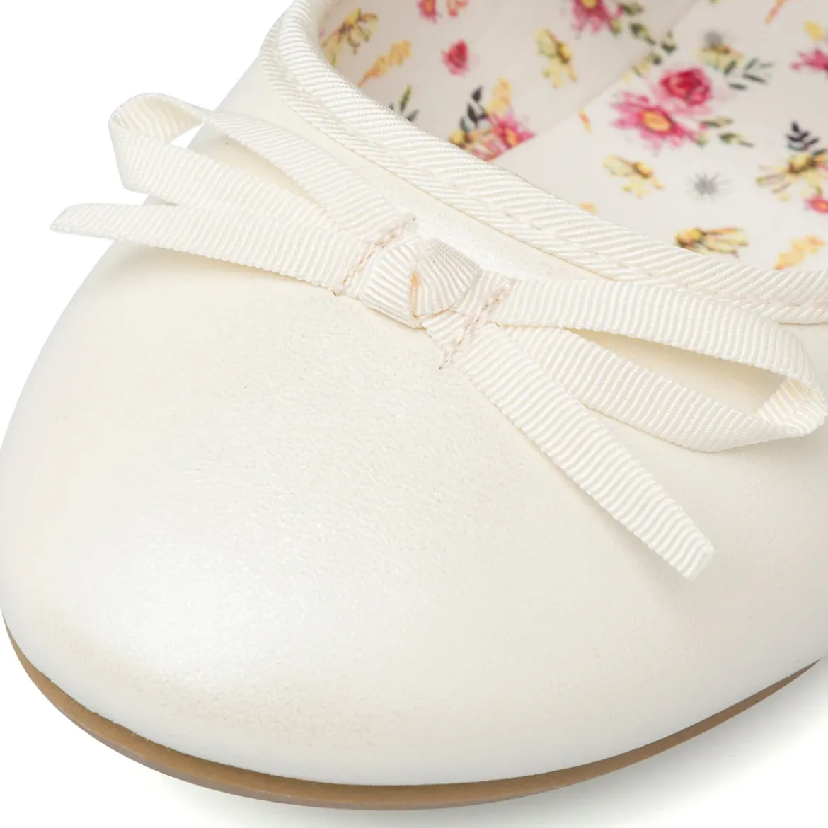 Ballerine bianche effetto iridescente da Ragazza con fiocco Dieci Baci