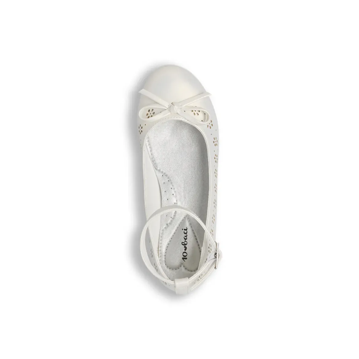 Ballerine da Bambina avorio con trafori floreali Dieci Baci