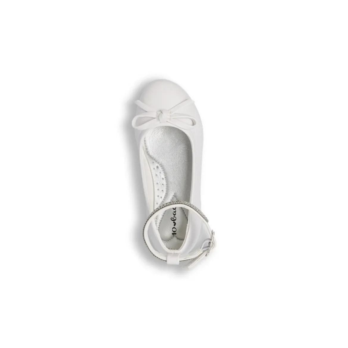 Ballerine da Bambina Bianche con cinturino strass Dieci Baci