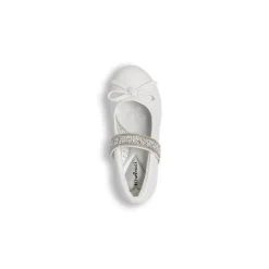 Ballerine da Bambina Bianche con fascetta di strass Dieci Baci