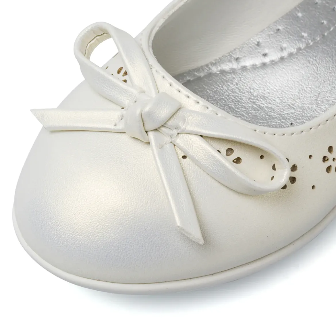 Ballerine da Bambina Bianche con trafori floreali Dieci Baci