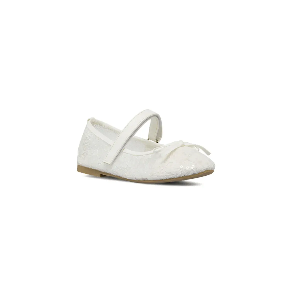 Ballerine da bambina bianche in pizzo con paillettes Dieci Baci
