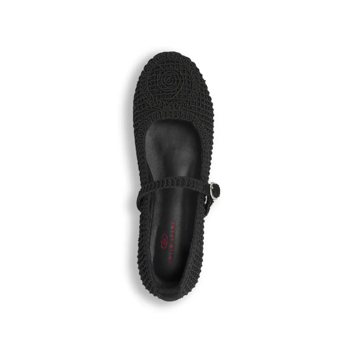 Ballerine da donna nere con lavorazione a crochet Swish Jeans