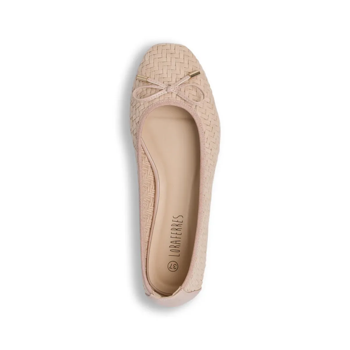 Ballerine da donna rosa Lora Ferres con texture intrecciata e fiocco