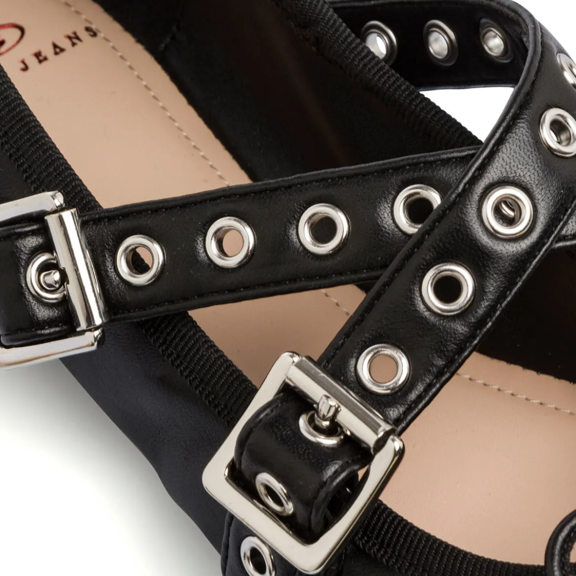 Ballerine nere da Donna con fibbie e occhielli Swish Jeans