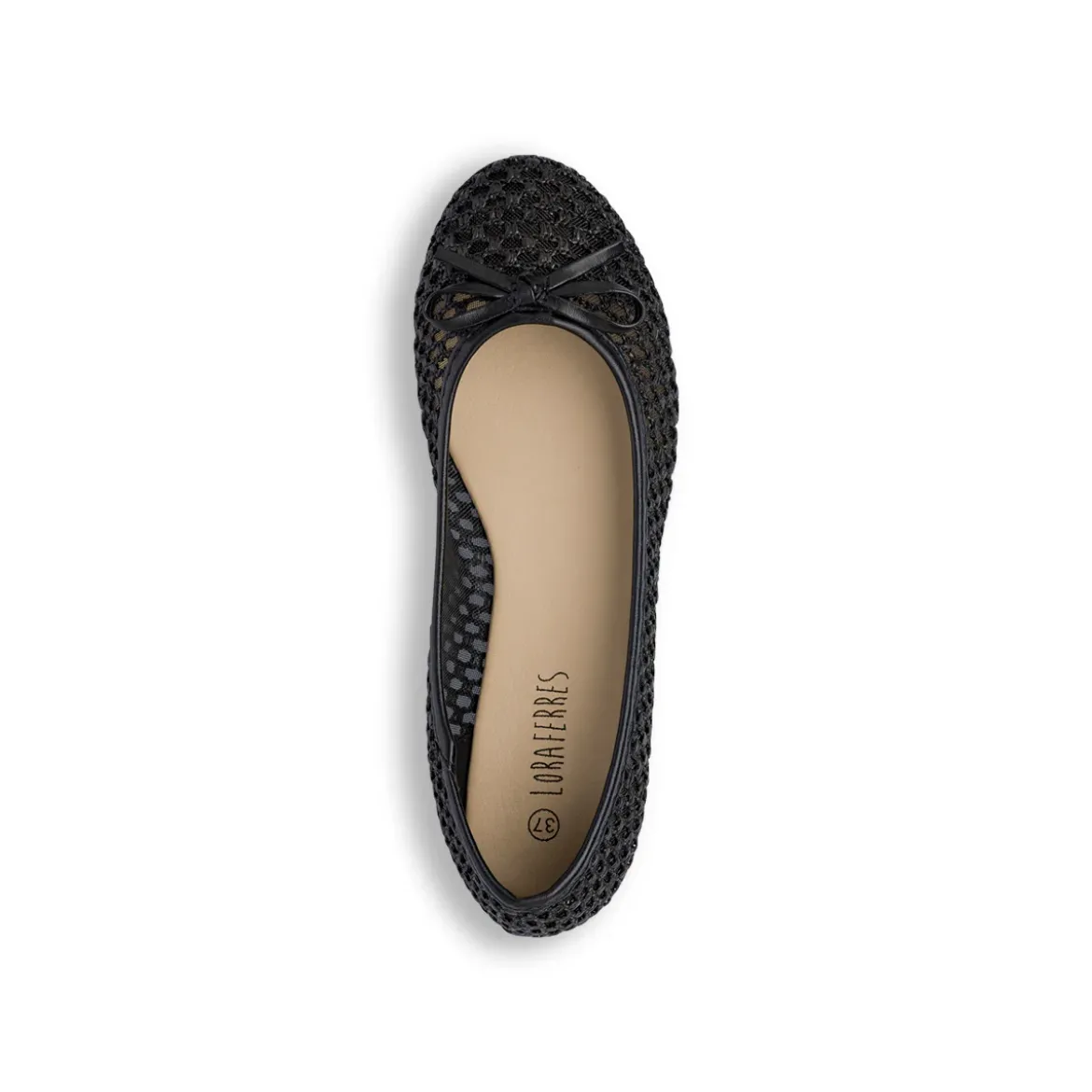 Ballerine nere da Donna traforate con fiocco Lora Ferres