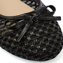 Ballerine nere da Donna traforate con fiocco Lora Ferres