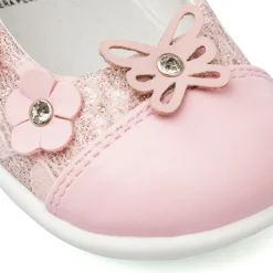 Ballerine Primi passi rosa da bambina con fiori Le scarpe di Alice