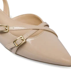 Ballerine slingback da donna beige con fibbie dorate Lora Ferres