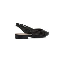 Ballerine slingback da donna nere a punta traforate Lora Ferres