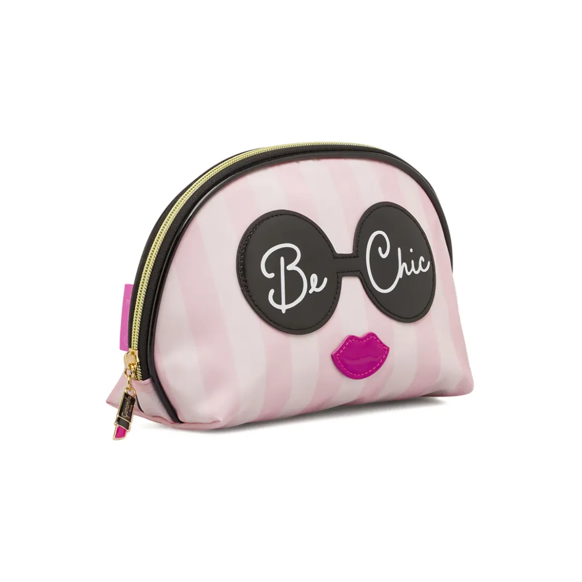 Beauty case da Donna Rosa a righe con grafica Be Chic charm Camomilla