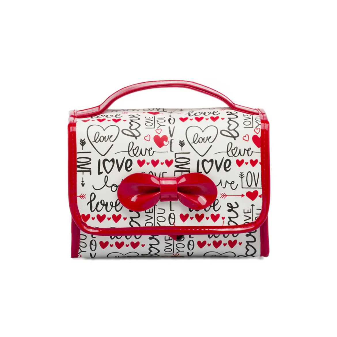 Beauty case Donna Bianco con stampa cuori e chiusura velcro Camomilla