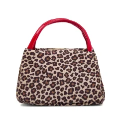 Beauty case Donna Maculato con manici rossi e patch glitter Camomilla