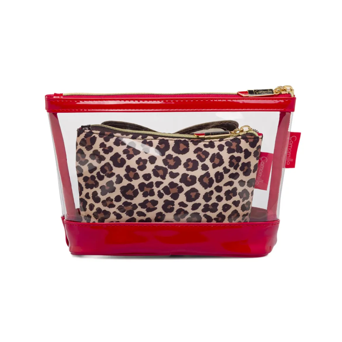 Beauty case Donna set 2 pezzi Maculato con dettagli glitter Camomilla