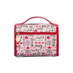 Beauty case Rosa Donna con fantasia cuori e chiusura velcro Camomilla