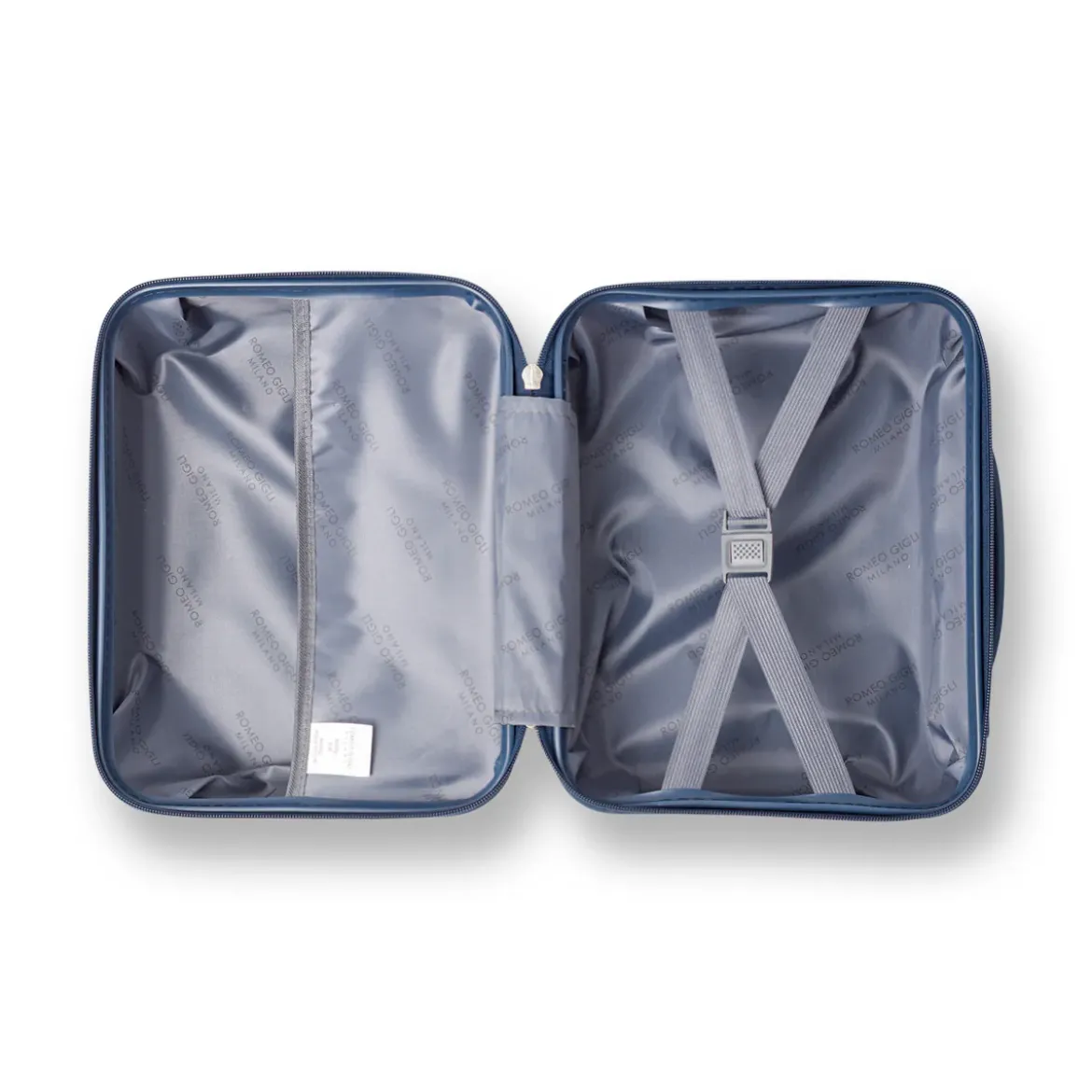 Beauty case viaggio blu rigido con fascia trolley Romeo Gigli Milano
