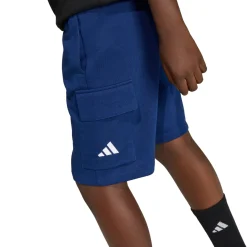 Bermuda sportivi blu da Bambino con tasconi cargo e coulisse adidas