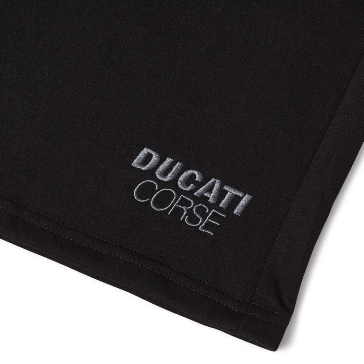Bermuda sportivi neri da Uomo con tasche e logo ricamato Ducati Corse
