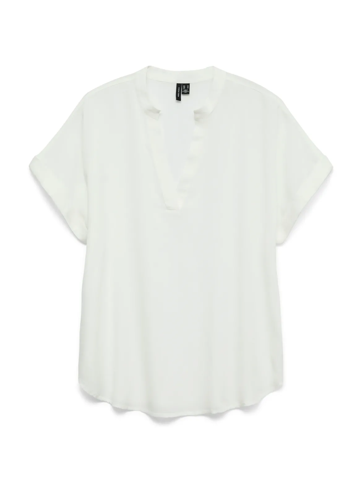 Blusa bianca da Donna a maniche corte colletto alla coreana Vero Moda