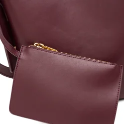 Borsa a mano Bordeaux da Donna con logo Lora Ferres