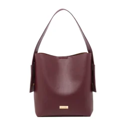 Borsa a mano Bordeaux da Donna con logo Lora Ferres