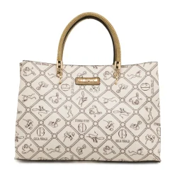 Borsa a mano da Donna beige con manici borchiati Giulia Pieralli