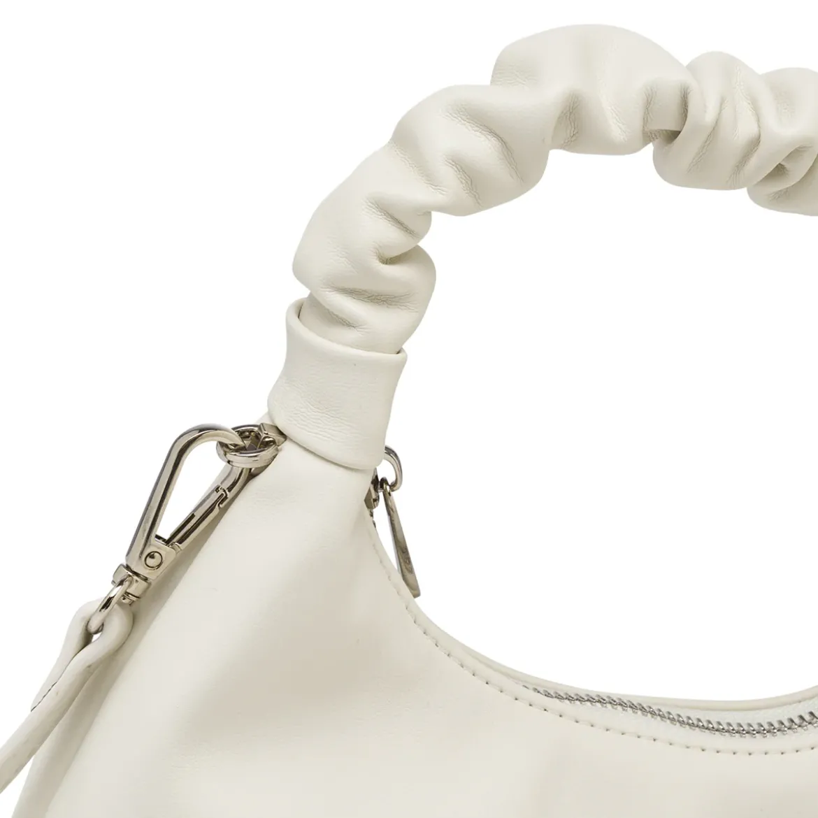 Borsa a mano da donna bianca Lora Ferres con manico arricciato