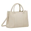 Borsa a mano da donna bianco off-white Lora Ferres in similpelle con tracolla
