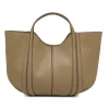 Borsa a mano da Donna color taupe effetto martellato Lora Ferres