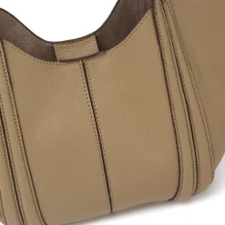 Borsa a mano da Donna color taupe effetto martellato Lora Ferres