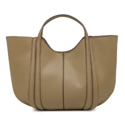 Borsa a mano da Donna color taupe effetto martellato Lora Ferres