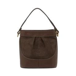 Borsa a mano da Donna marrone effetto scamosciato e tracolla Lora Ferres