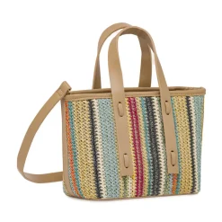 Borsa a mano da Donna multicolore effetto paglia Lora Ferres