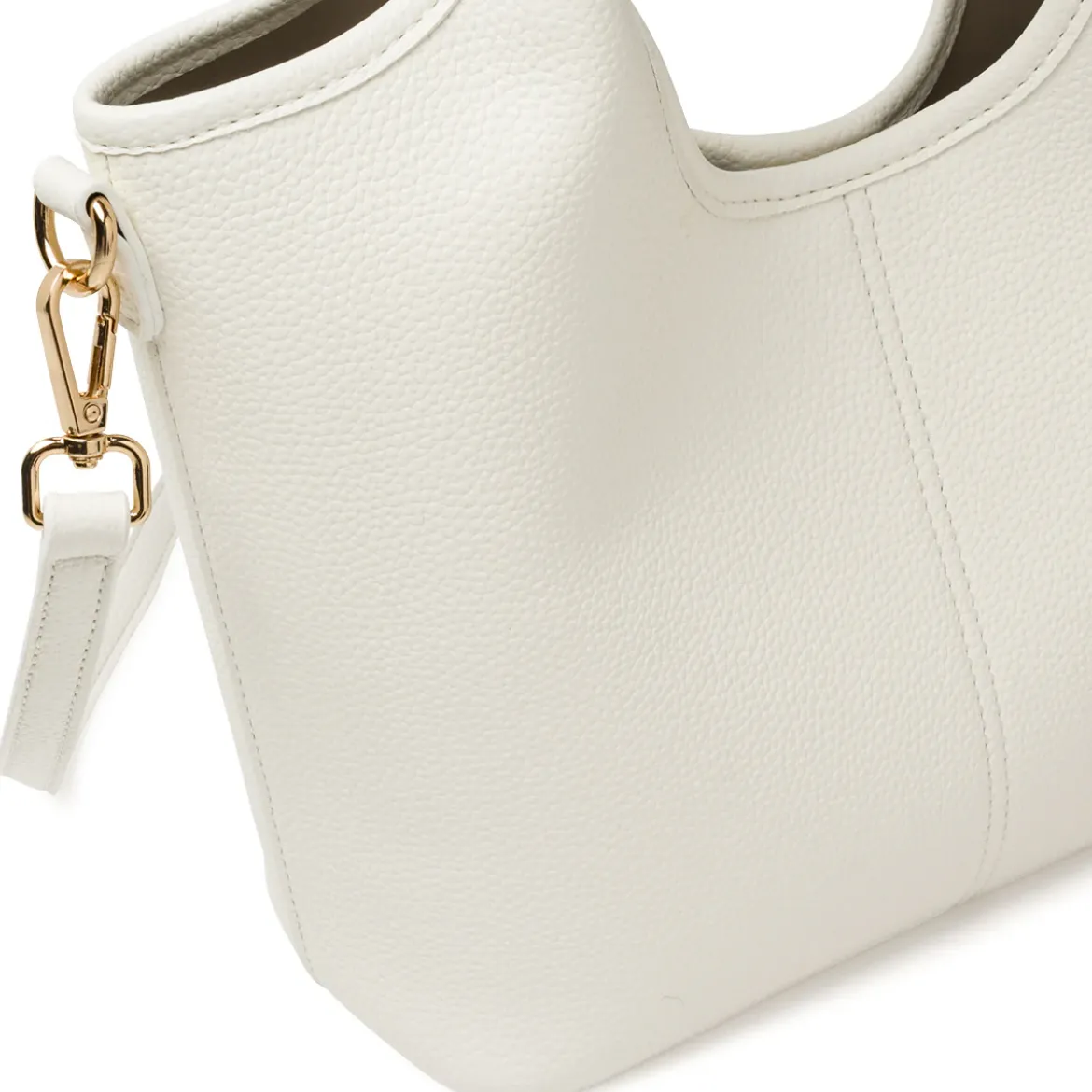 Borsa a mano donna bianco off white Lora Ferres con tracolla rimovibile