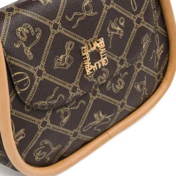 Borsa a mano Donna marrone con stampa logo e tracolla Giulia Pieralli