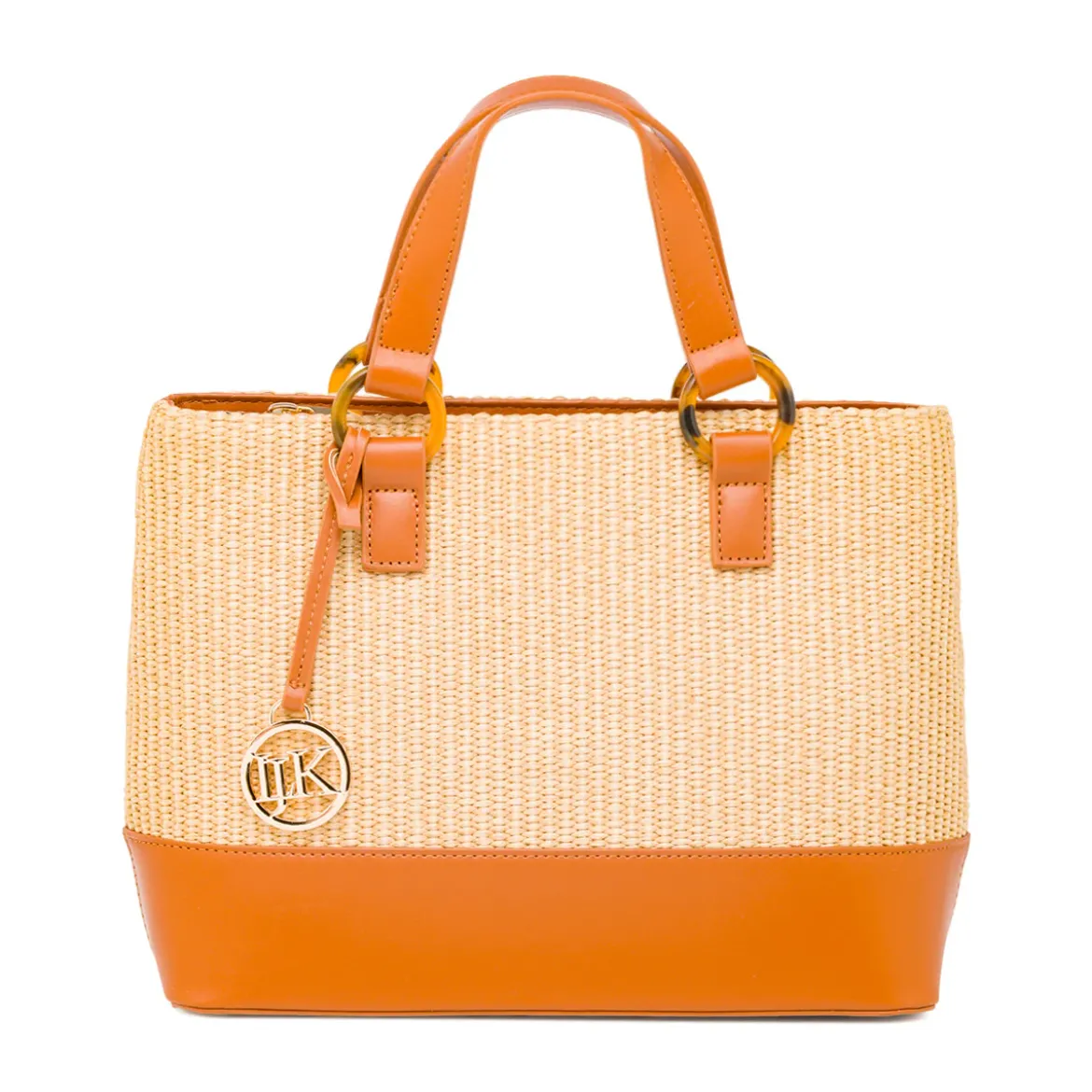 Borsa a Mano in Rafia da Donna con Ciondolo rimovibile Logo Lumberjack