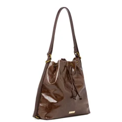 Borsa a secchiello marrone da Donna Lora Ferres