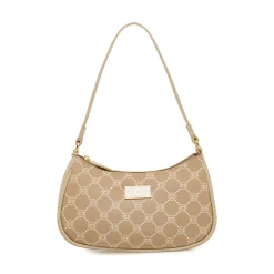 Borsa a spalla beige da Donna con stampa monogram Carrera Jeans